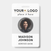 Moderne ID Card Minimalistisch Business Mitarbeite Ausweis (Vorderseite)