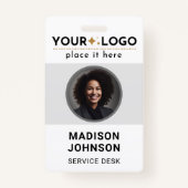 Moderne ID Card Minimalistisch Business Mitarbeite Ausweis (Vorderseite)