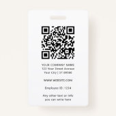 Moderne ID Card Minimalistisch Business Mitarbeite Ausweis (Rückseite)