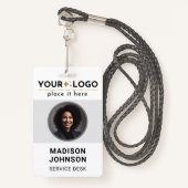 Moderne ID Card Minimalistisch Business Mitarbeite Ausweis (Vorderseite mit Schlüsselband)