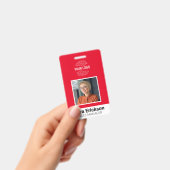 Moderne ID Card Red Business Mitarbeiter QR Ausweis (Handheld)