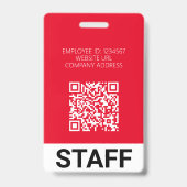 Moderne ID Card Red Business Mitarbeiter QR Ausweis (Rückseite)
