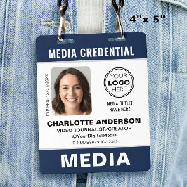 Moderne ID-Foto-Medien-Press-Logo-Sicherheit Blau Ausweis
