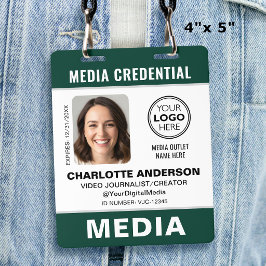 Moderne ID-Foto-Medien-Press-Logo-Sicherheit Grün Ausweis