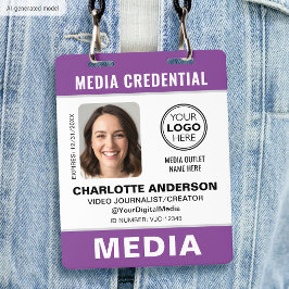Moderne ID-Foto-Medien-Press-Logo-Sicherheit Purpu Ausweis