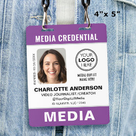 Moderne ID-Foto-Medien-Press-Logo-Sicherheit Purpu Ausweis