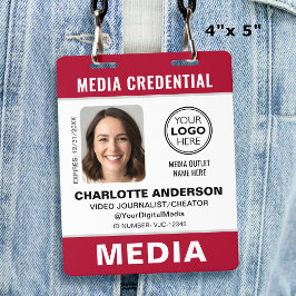 Moderne ID-Foto-Medien-Press-Logo-Sicherheit Rot Ausweis
