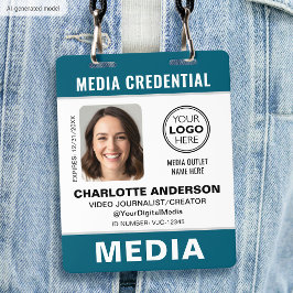 Moderne ID-Foto-Medien-Press-Logo-Sicherheit Teal Ausweis