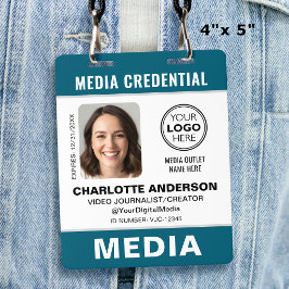 Moderne ID-Foto-Medien-Press-Logo-Sicherheit Teal Ausweis