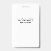 Moderne ID für Firmenmitarbeiter mit Foto und Logo Ausweis (Back)