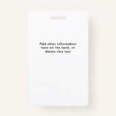 Moderne ID für Firmenmitarbeiter mit Foto und Logo Ausweis (Rückseite)