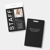 Moderne ID für Mitarbeiter von Unternehmen| Schwar Ausweis (Vorder- & Rückseite)