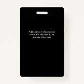 Moderne ID für Mitarbeiter von Unternehmen| Schwar Ausweis (Rückseite)