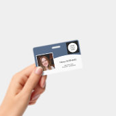 Moderne ID-Kartenfirma Logofoto QR-Code navy Ausweis (Handheld)