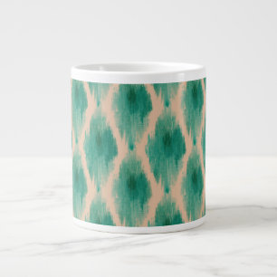 Moderne Ikat-Muster-Tasse Teal- und Ton-Boho-Des Jumbo-Tasse