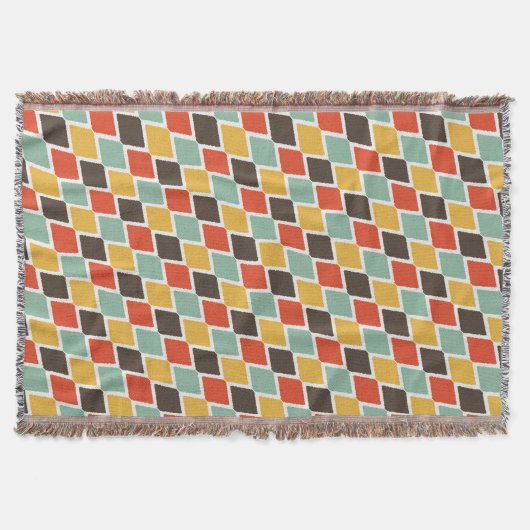 Moderne Ikat-Stammesmode Muster Decke (Vorderseite)