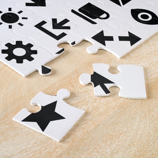Moderne Ikonen-zackiges Monochrom Puzzle (Seite)