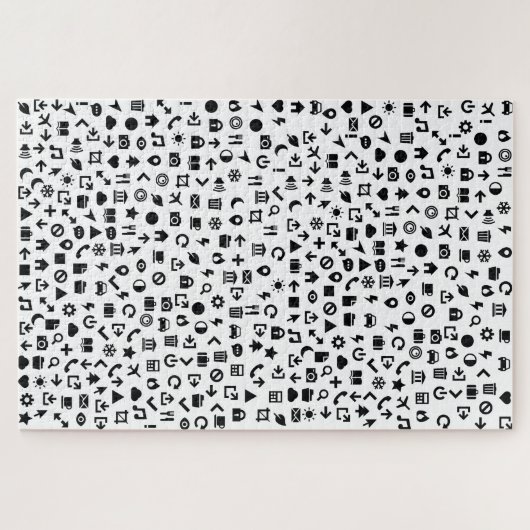 Moderne Ikonen-zackiges Monochrom Puzzle (Horizontal)