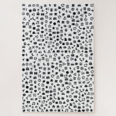 Moderne Ikonen-zackiges Monochrom Puzzle (Vertikal)