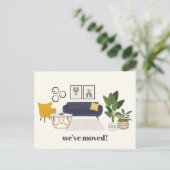 Moderne Illustration Wir haben neue Zuhause-Adress Postkarte (Stehend Vorderseite)