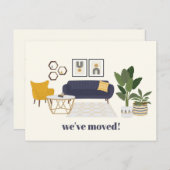 Moderne Illustration Wir haben neue Zuhause-Adress Postkarte (Vorne/Hinten)