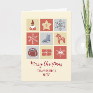 Moderne Illustrationen Niece Frohe Weihnachten Karte