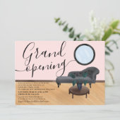 Moderne Illustrations-Schönheitssalon-Öffnung Einladung (Stehend Vorderseite)