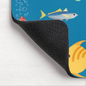 Moderne illustrierte Fisch- und Seepferdchen-Muste Mousepad (Ecke)