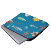 Moderne illustrierte Fische und Seepferdchen Muste Laptopschutzhülle (Vorne Knopf)