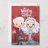 Moderne Illustrierte Hochzeitseinladung Save The Date (Vorderseite)