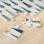 Moderne illustrierte Weihnachtsbäume Muster Puzzle (Seite)