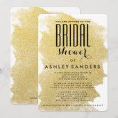 MODERNE IMITAT GOLD EINLADUNG (Vorne/Hinten)