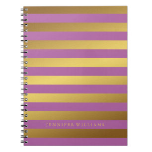 Moderne Imitat-Goldfolien-und -orchideen-Streifen Notizblock