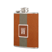 Moderne Imitat Leder Monogram Orange Flachmann (Links)
