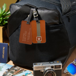 Moderne Imitat Leder Monogram Orange Gepäckanhänger