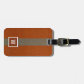 Moderne Imitat Leder Monogram Orange Gepäckanhänger (Vorderseite horizontal)
