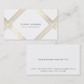 moderne Imitat mit goldenem geometrischem, elegant Visitenkarte (Vorne/Hinten)
