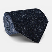 Moderne Imitat Navy Blue Glitzer Krawatte (Gerollt)