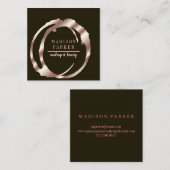 Moderne Imitat Rose Gold Abstrakter Platz Quadratische Visitenkarte (Vorne/Hinten)