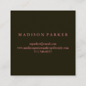 Moderne Imitat Rose Gold Abstrakter Platz Quadratische Visitenkarte (Rückseite)