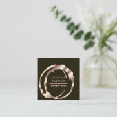 Moderne Imitat Rose Gold Abstrakter Platz Quadratische Visitenkarte (Stehend Vorderseite)