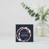 Moderne Imitat Rose Gold Abstrakter Platz Quadratische Visitenkarte (Stehend Vorderseite)