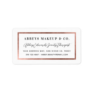 Moderne Imitat Rose Gold Border Business Label Adressaufkleber