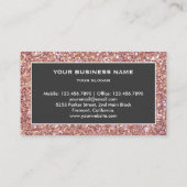 Moderne Imitat Rose Gold Glitzer Maske Visitenkarte (Rückseite)