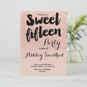 Moderne Imitat Rose Gold Glitzer Typografie Sweet  Einladung (Stehend Vorderseite)