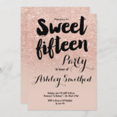 Moderne Imitat Rose Gold Glitzer Typografie Sweet  Einladung (Vorne/Hinten)