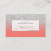 Moderne Imitat Silber Glitzer Korallenschminke Visitenkarte (Rückseite)