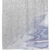 Moderne Imitat silberner Marmor Glitzer Duschvorhang (Vorderseite)