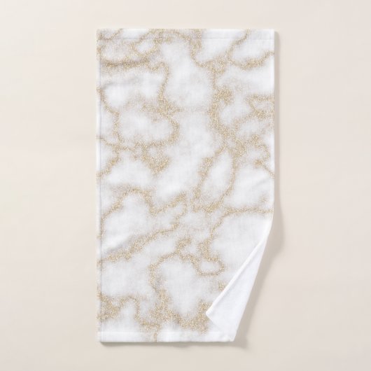 Moderne Imitate aus Marmor Gold Glitzer Badhandtuch Set (Handtuch)