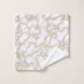 Moderne Imitate aus Marmor Gold Glitzer Badhandtuch Set (Waschlappen)